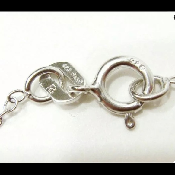 Sterling Silver Teardrop Marcasite Pendan Necklace - Picture 6 of 7